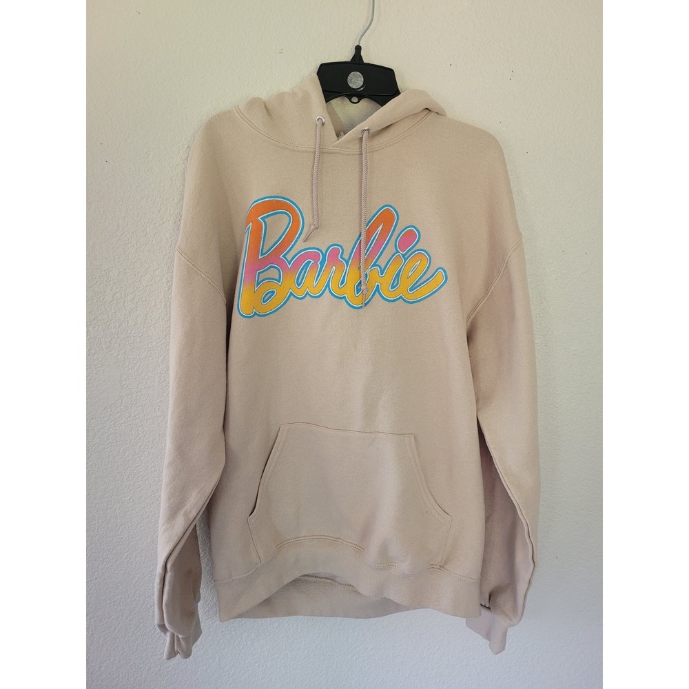 Barbie Dream‎ Car Fuel Your Dreams Graphic Hoodie Tan Beige Medium Retro 80s #24